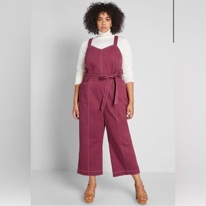Modcloth A Solid Plan Cropped Jumpsuit NWT